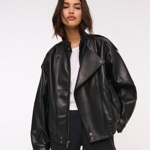 Abercrombie & Fitch Women's Black Leather Jacket